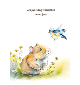 Verjaardagsknuffel voor jou - Wenskaart Mooz