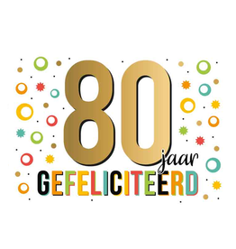 80 Jaar Gefeliciteerd - Wenskaart Daisy