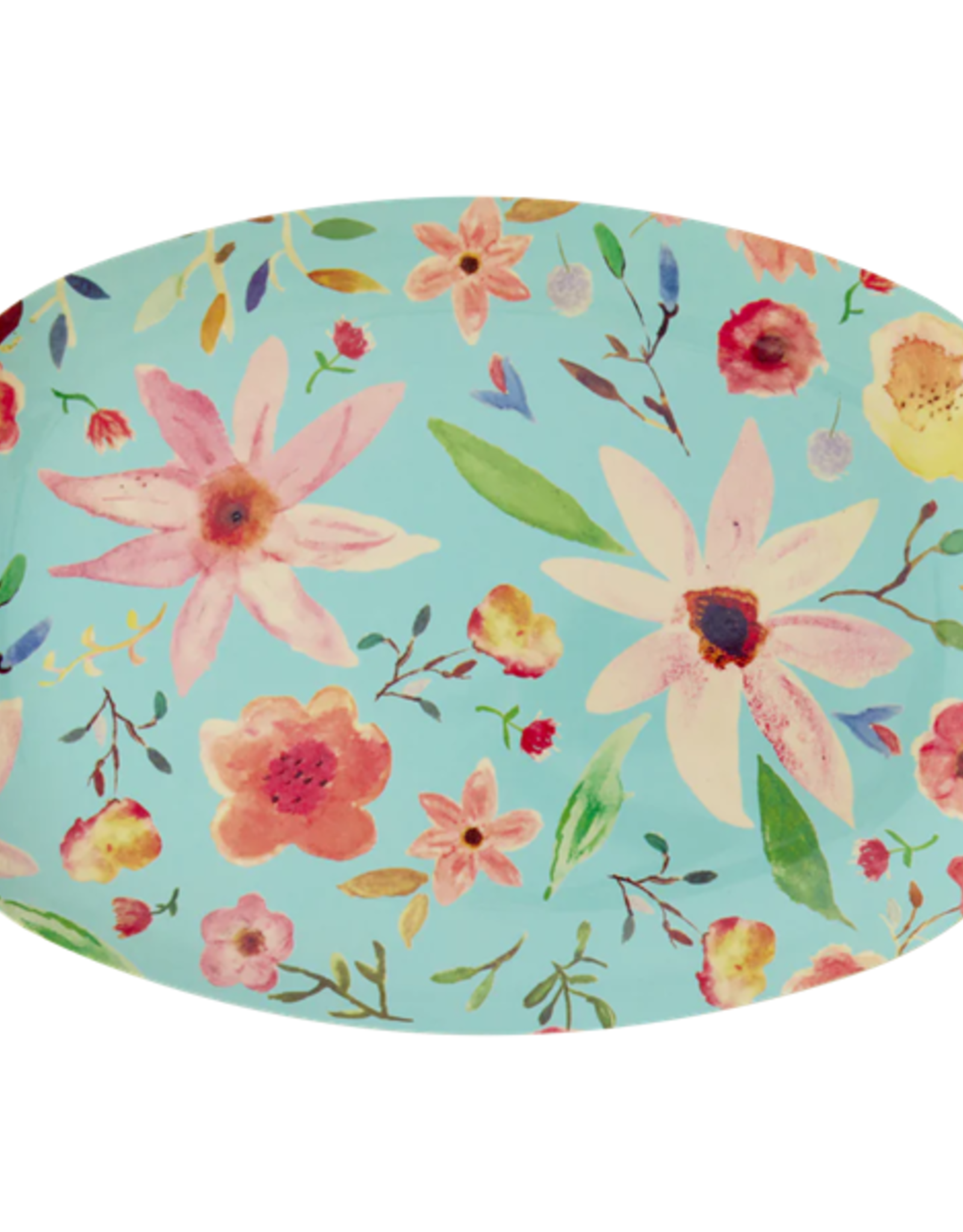 Rice Bord ovaal Melamine met Selma Flower print mint - Rice