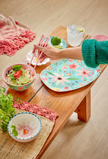 Rice Bord ovaal Melamine met Selma Flower print mint - Rice Rice Bord ovaal Melamine met Selma Flower print mint - Rice