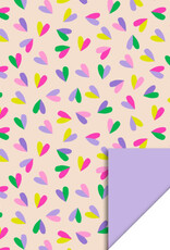 House of Products Inpakpapier Hartjes Duo goud Dubbelzijdig 70cmx3m