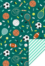 House of Products Inpakpapier Sports Stripe Mint Dubbelzijdig 70cmx3m