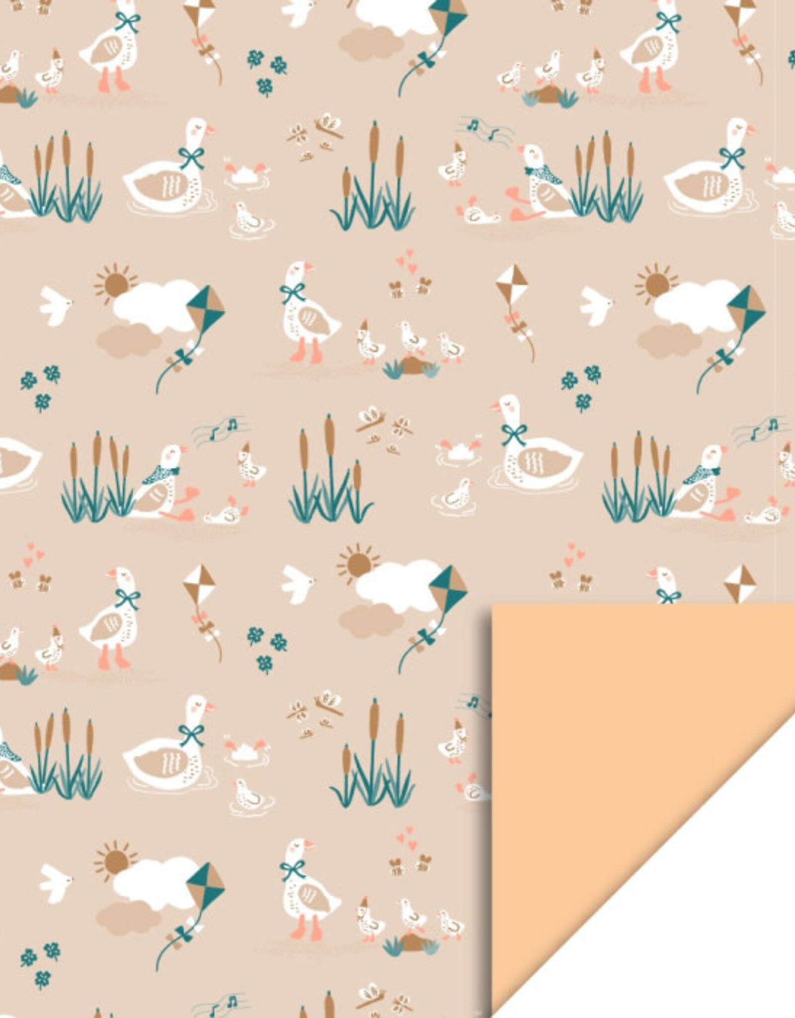 House of Products Inpakpapier Baby Goose Peach Dubbelzijdig 70cmx3m