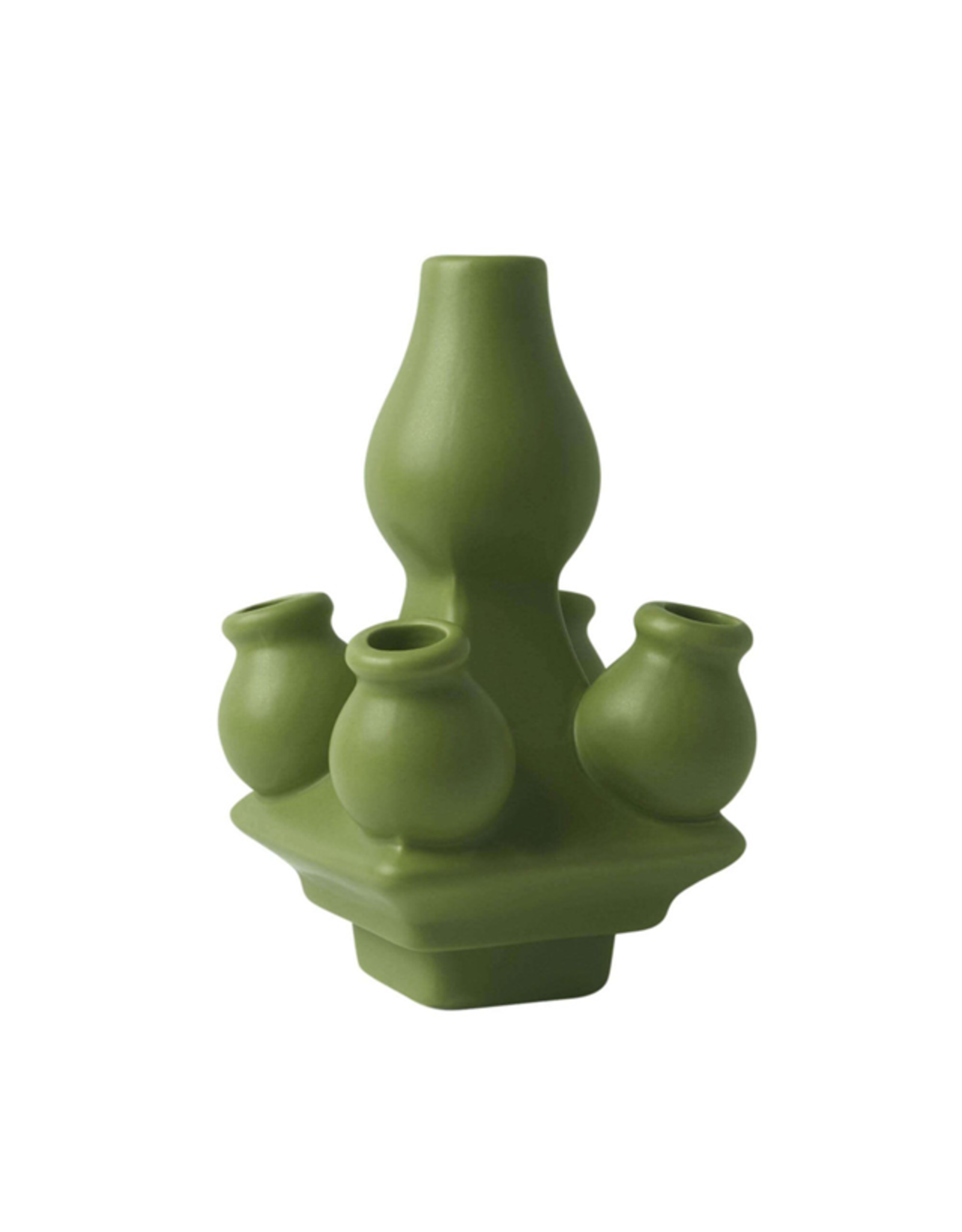 Heinen Delfts Blauw Tulpenvaas Stapelgekte Groen Mat Top 15cm - Heinen Delfts Blauw