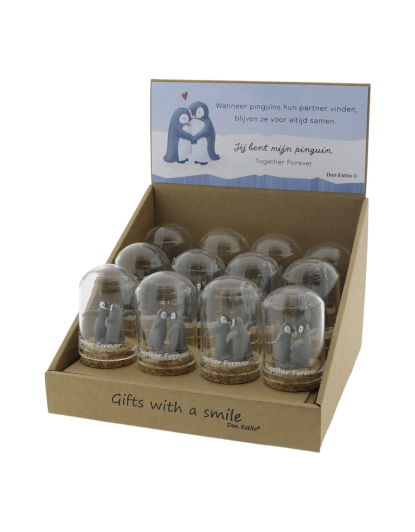 Pinguïns in Stolpje "Together Forever" 6x4,5cm