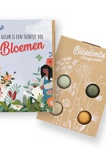 Bloembommetjes Giftbox mini "Geluk is een tuintje vol Bloemen" - Blossombs
