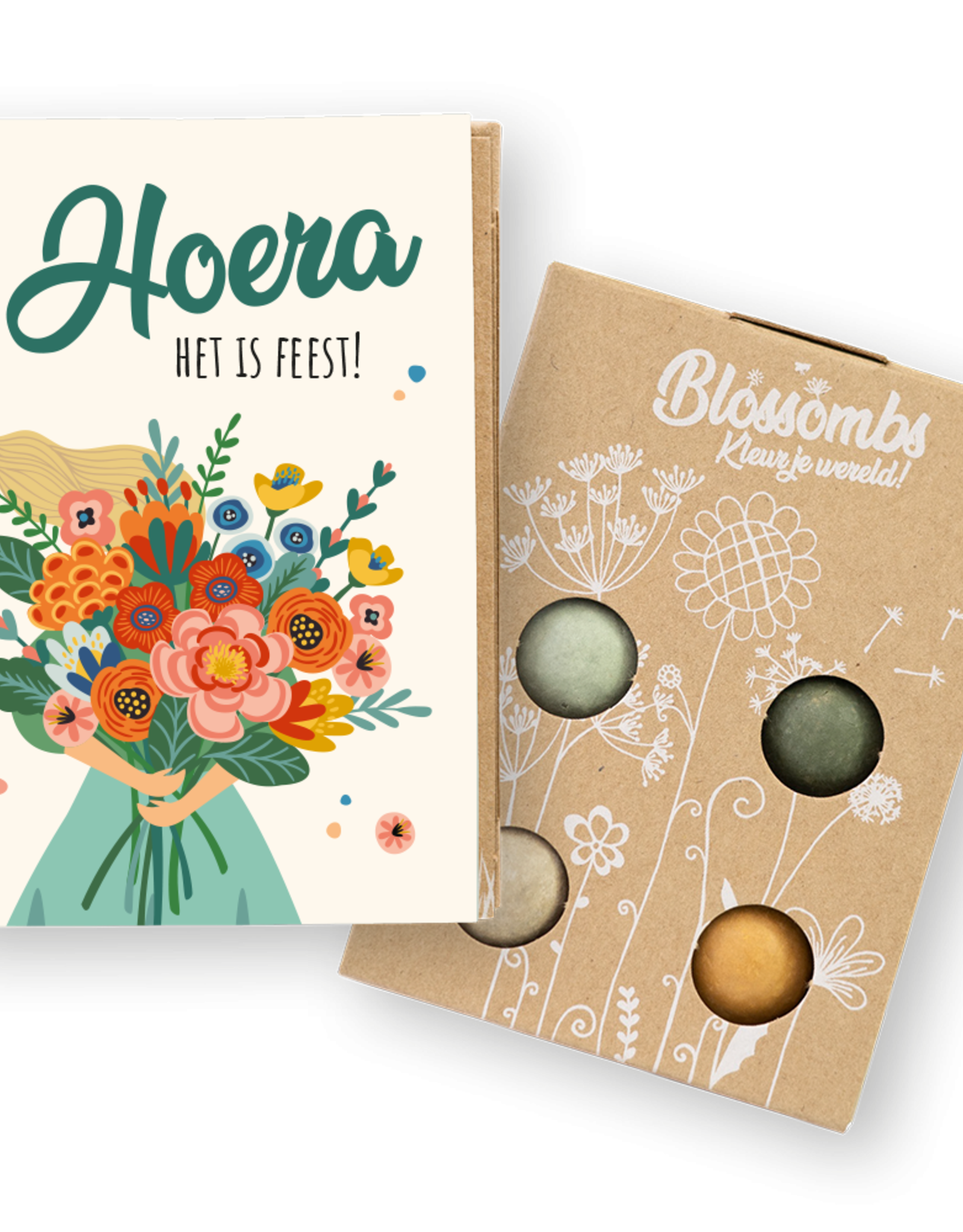 Bloembommetjes Giftbox mini "Hoera het is Feest" - Blossombs