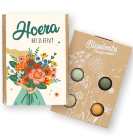 Bloembommetjes Giftbox mini "Hoera het is Feest" - Blossombs
