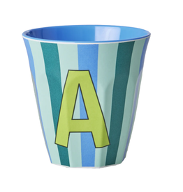Rice Beker Melamine Strepen Letter A - Rice