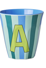 Rice Beker Melamine Strepen Letter A - Rice
