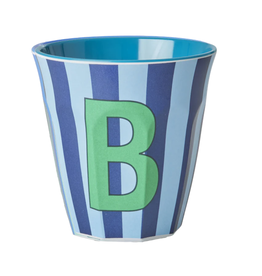 Rice Beker Melamine Strepen Letter B - Rice