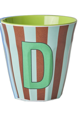 Rice Beker Melamine Strepen Letter D - Rice