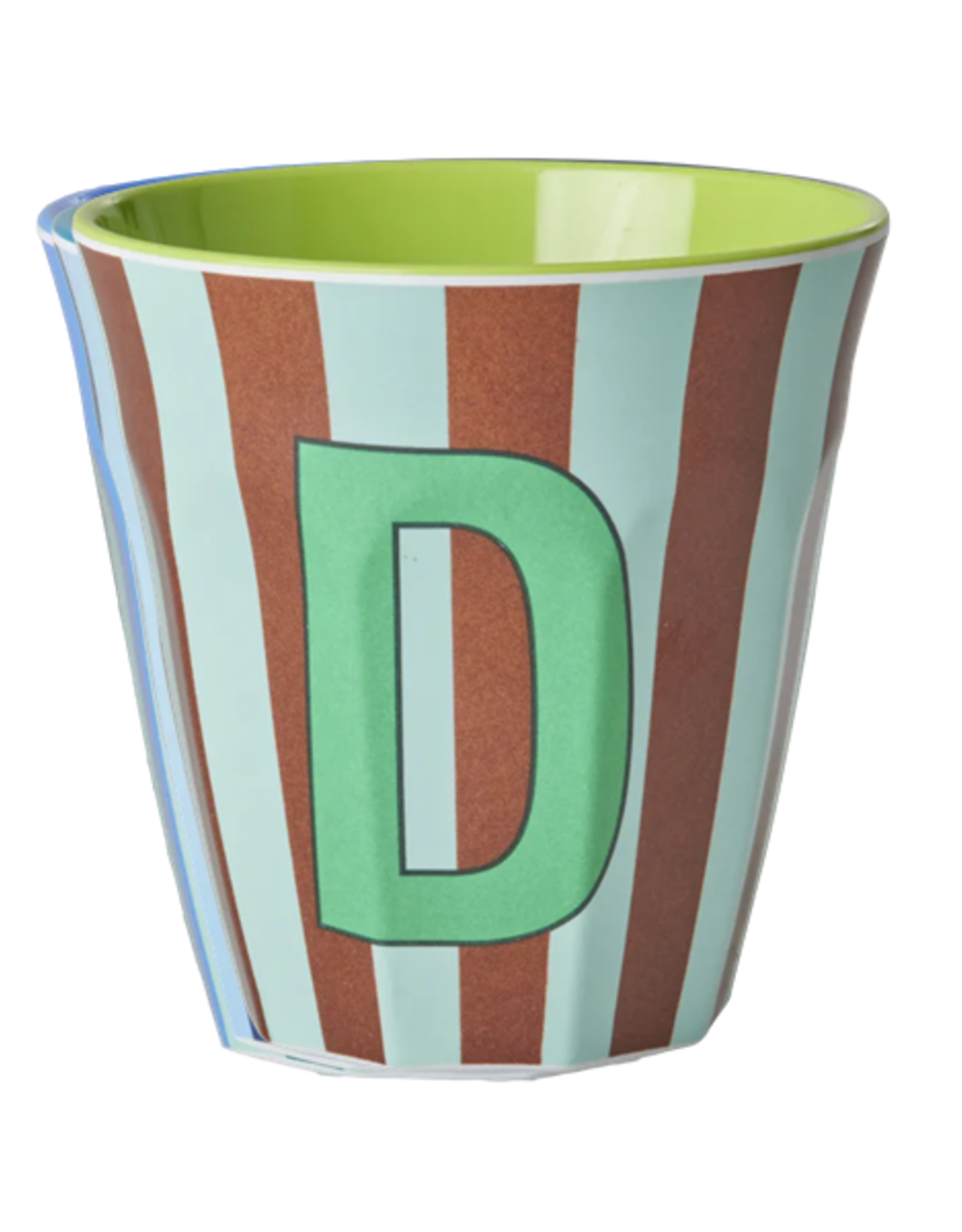 Rice Beker Melamine Strepen Letter D - Rice