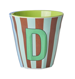 Rice Beker Melamine Strepen Letter D - Rice