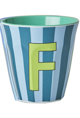 Rice Beker Melamine Strepen Letter F - Rice