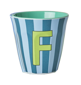 Rice Beker Melamine Strepen Letter F - Rice