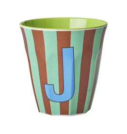 Rice Beker Melamine Strepen Letter J - Rice