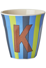 Rice Beker Melamine Strepen Letter K - Rice