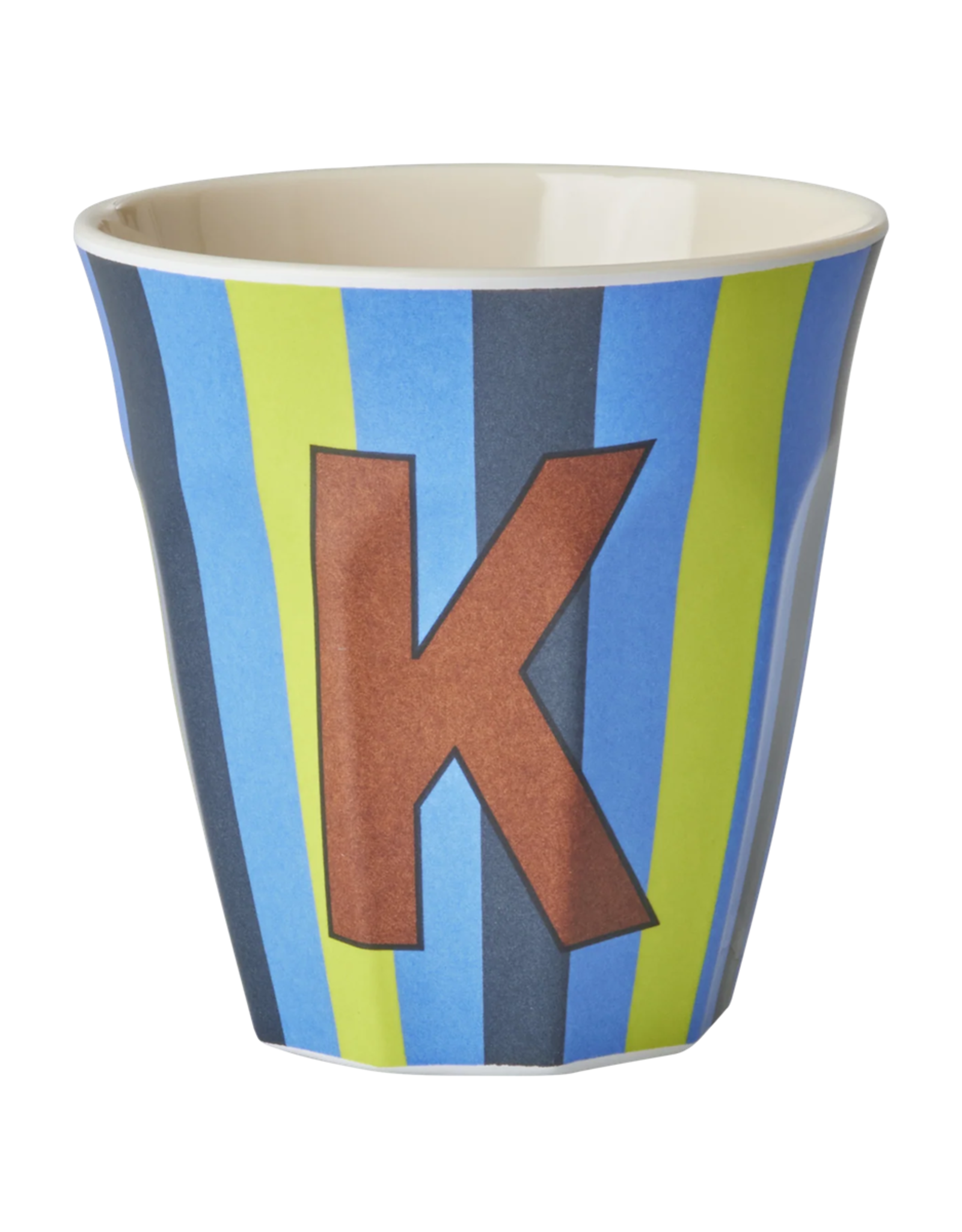 Rice Beker Melamine Strepen Letter K - Rice