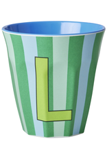 Rice Beker Melamine Strepen Letter L - Rice