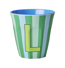 Rice Beker Melamine Strepen Letter L - Rice