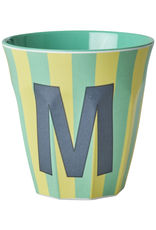 Rice Beker Melamine Strepen Letter M - Rice