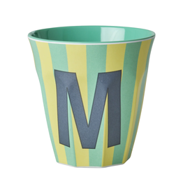 Rice Beker Melamine Strepen Letter M - Rice