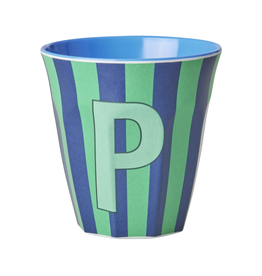 Rice Beker Melamine Strepen Letter P - Rice