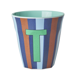 Rice Beker Melamine Strepen Letter T - Rice
