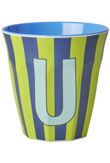 Rice Beker Melamine Strepen Letter U - Rice