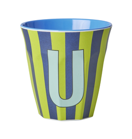 Rice Beker Melamine Strepen Letter U - Rice