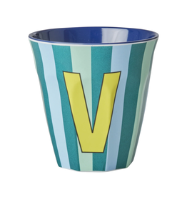 Rice Beker Melamine Strepen Letter V - Rice