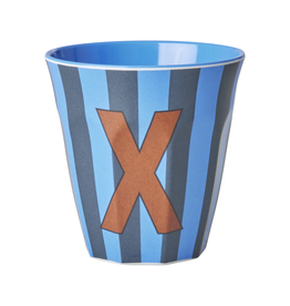 Rice Beker Melamine Strepen Letter X - Rice
