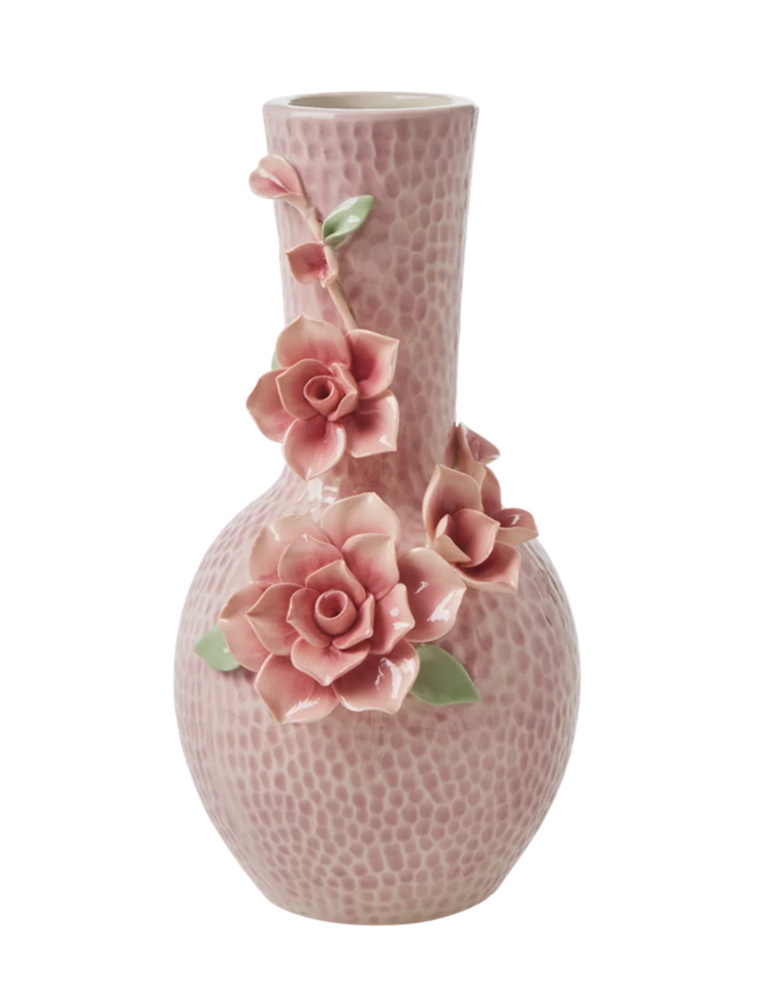 Rice Vaas Keramiek Bloemen Roze - Rice