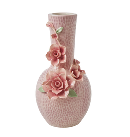 Rice Vaas Keramiek Bloemen Roze - Rice