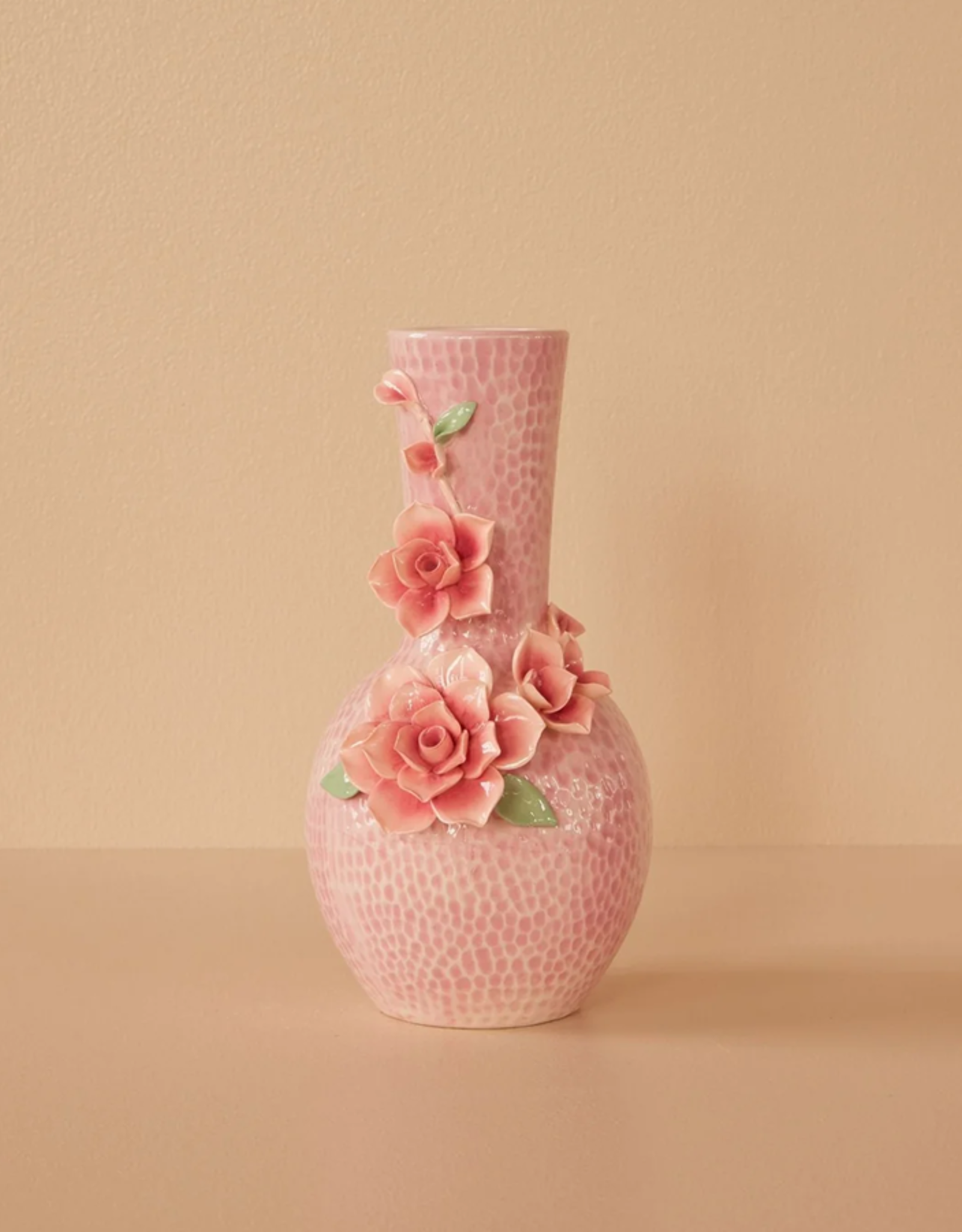 Rice Vaas Keramiek Bloemen Roze - Rice
