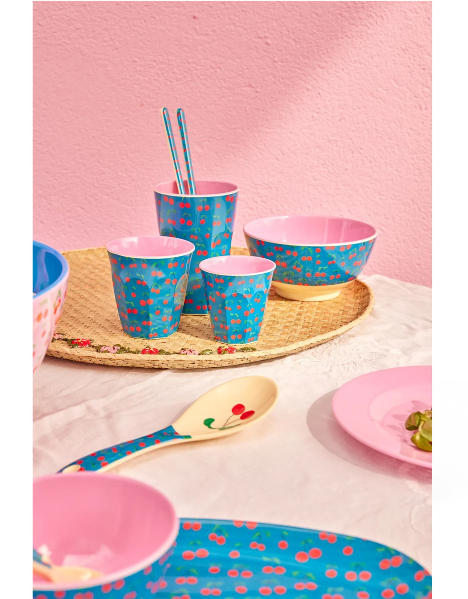Rice Beker Groot Melamine met Cherry Love print - Rice