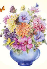 Wenskaart (Blanco met Bloemen) -  Janneke Brinkman