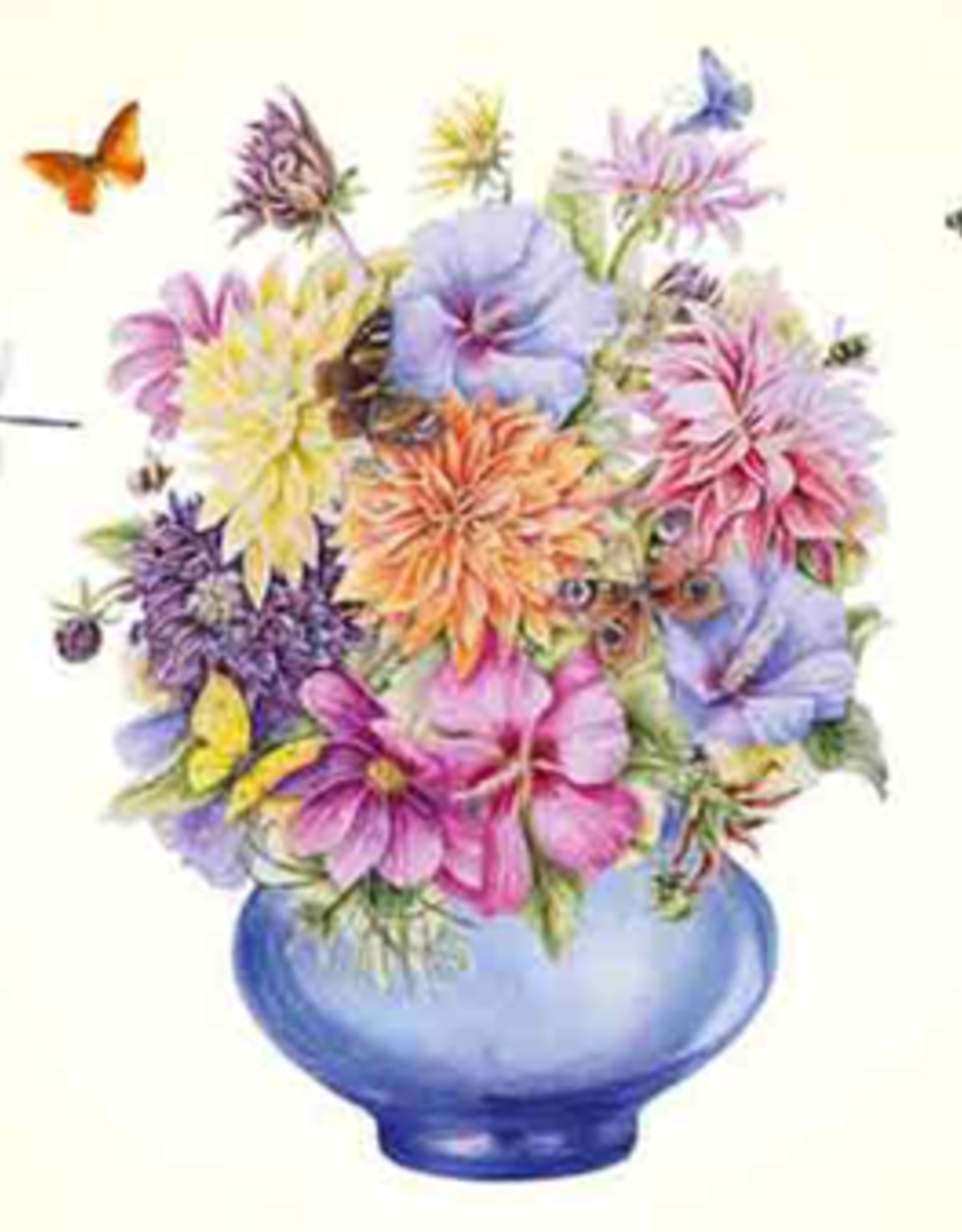 Wenskaart (Blanco met Bloemen) -  Janneke Brinkman