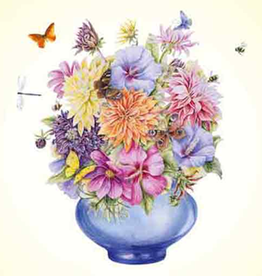 Wenskaart (Blanco met Bloemen) -  Janneke Brinkman