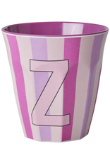 Rice Beker Melamine Strepen Pinkish Letter Z - Rice
