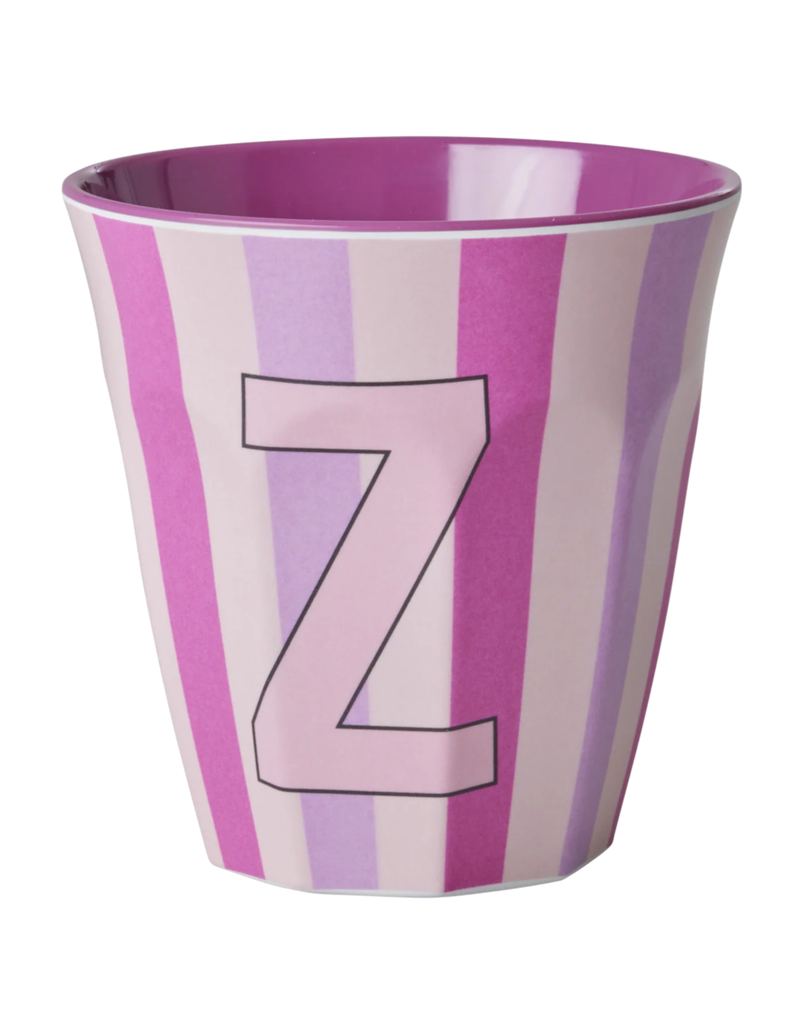 Rice Beker Melamine Strepen Pinkish Letter Z - Rice