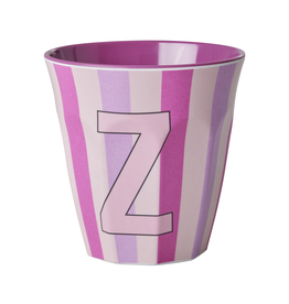 Rice Beker Melamine Strepen Pinkish Letter Z - Rice