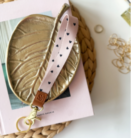 Keycord "Beige Hartjes" 22cm