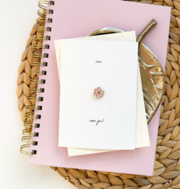 Pin "Een Bloemetje voor Jou" roze (incl envelop)