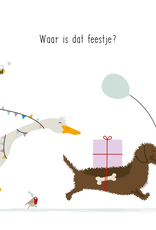 Waar is dat Feestje? - Wenskaart Frits