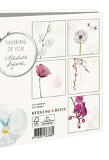 Kaartenmapje met env, vierkant: Thinking of you, Michelle Dujardin