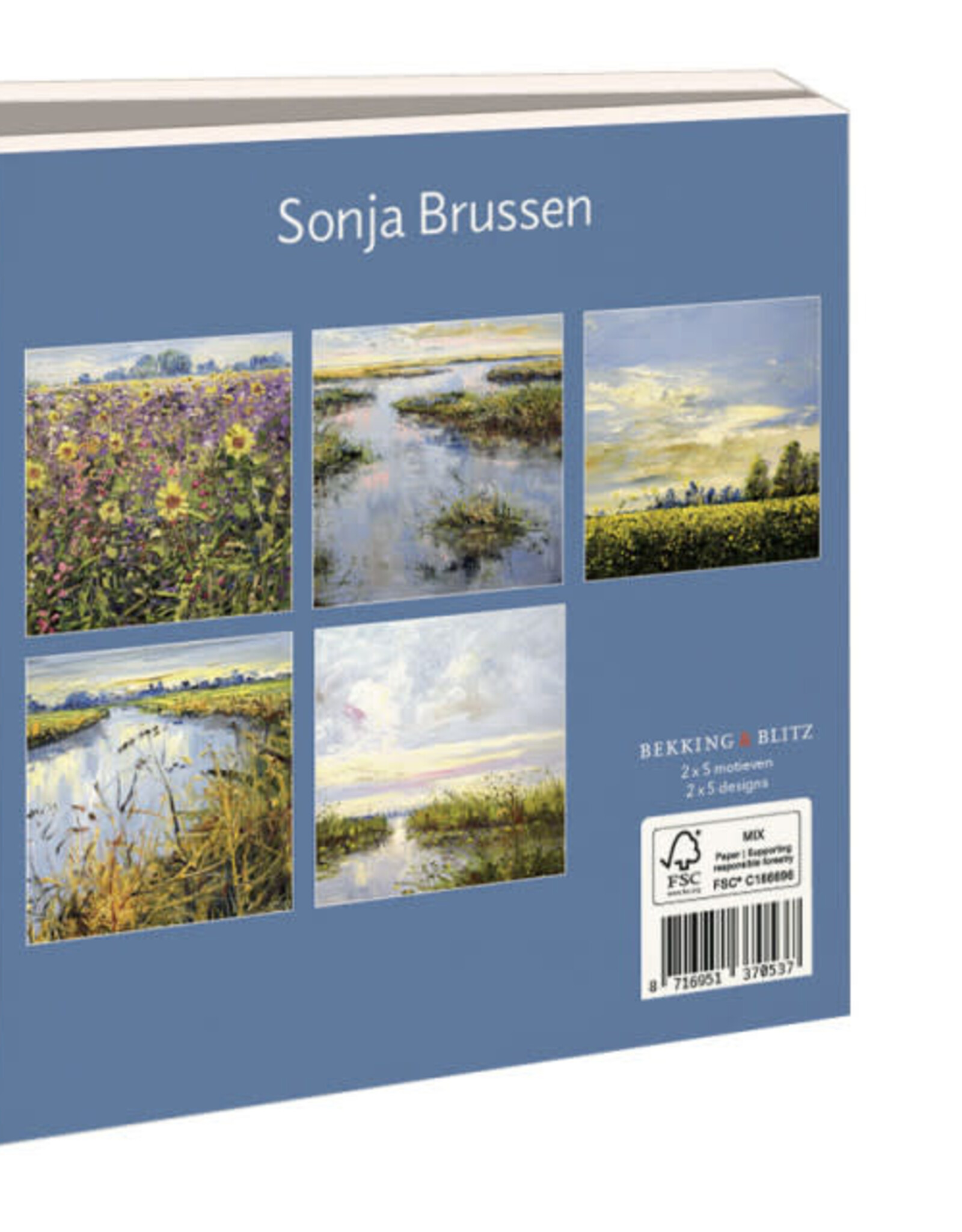 Kaartenmapje met env, vierkant: Summer landscape, Sonja Brussen