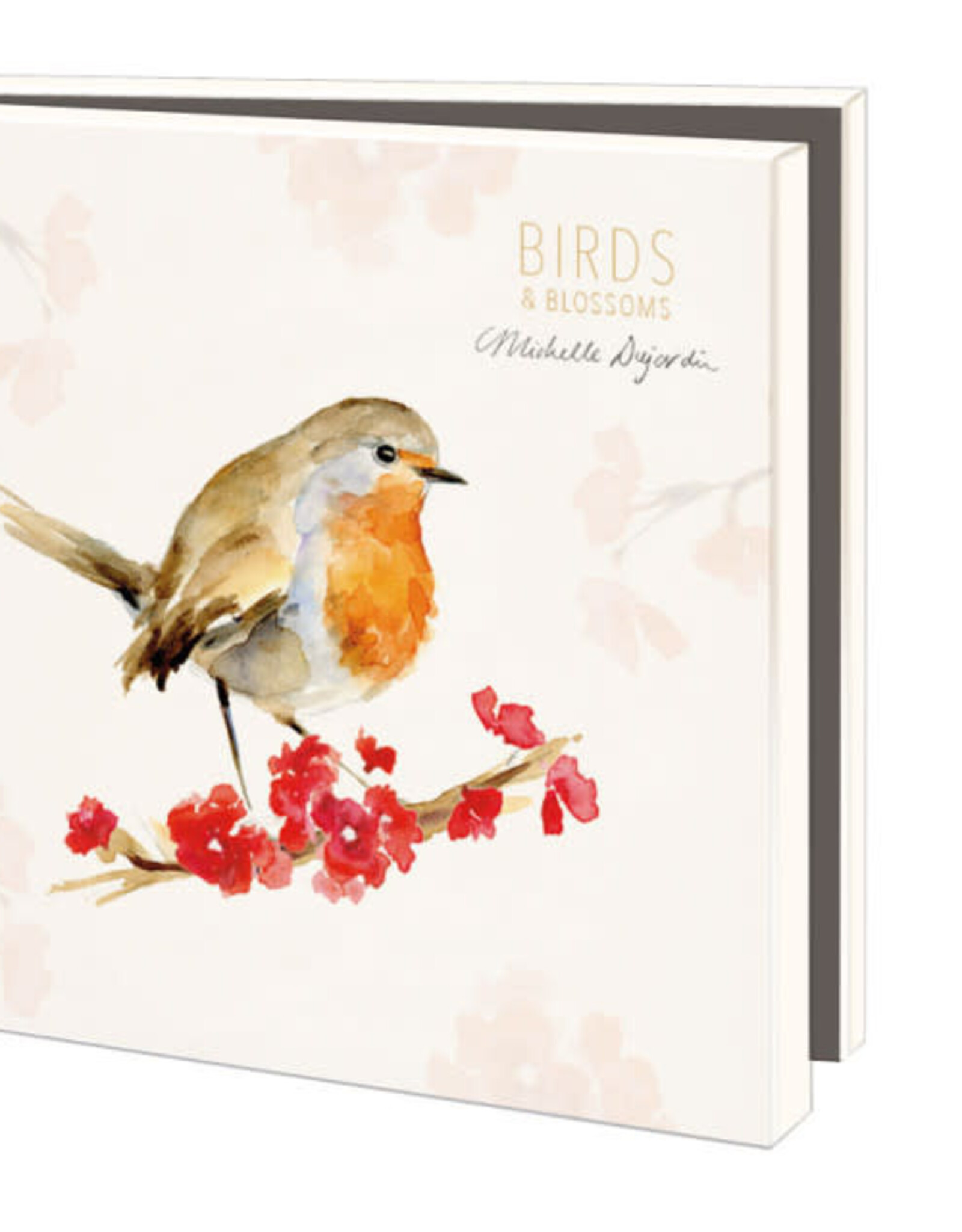 Kaartenmapje met env, vierkant: Birds & Blossoms, Michelle Dujardin