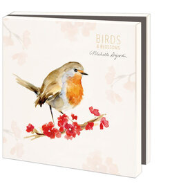 Kaartenmapje met env, vierkant: Birds & Blossoms, Michelle Dujardin
